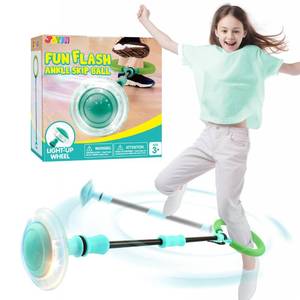 lot 25426 image: JOYIN Green Ankle Skip Ball with Flashing Lights, Toy for Kids Indoor & Outdoor, Flashing Swing Ball Foldable Sports Toy, Birthday Gifts for Kids 3 4 5  - Retail $16