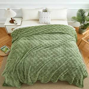 lot 25432 image: Aganear Blanket Queen Size - Cozy Soft Checkered Throw Blanket for Couch, Sofa, Bed, Office, Warm Decorative Present for Birthday, Christmas(90x90, Sage Green) - Retail $101