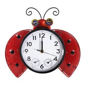 lot 25446 image: HOBYLUBY Outdoor Clock Silent Non-Ticking, Outdoor Wall Clocks with Thermometer & Humidity, Quartz Clocks Decor for Patio Garden Living Room - Retail $29