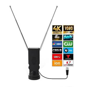 lot 25458 image: Bsadne Smart Indoor TV Antenna - Long Range Rabbit Ears, Cable-Free Digital HDTV Channels, Stickiness Base for Easy Placement in Both Home and Car - Retail $12