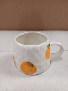 lot 27986 image: UPSYTIO Coffee Mug 12oz Summer Cute Ceramic Cup with Handpainted Fruit Pattern, Lemon Tea Cup Gift for Coffee Lover, Birthday Gift for Latte Milk - Retail $14