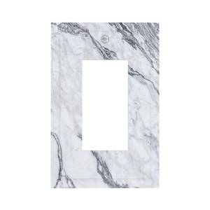 lot 27987 image: Elegant Grey and White Gray Marble Grain Decorative 1 Gang Single Decorator GFCIRocker Wall Plate Abstract Modern Crack Granite Marbled Electrical Receptacle Outlet Light Switch Cover for Dimmer, USB - Retail $13