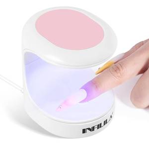 lot 27989 image: NXJ INFILILA Mini UV Light for Gel Nails, Quick-Dry Mini Nail Lamp 16W, Portable UV Light for Easy and Fast Nails Extension, 180° Opening Design USB Nail Dryer Curing All Gels (Pink) - Retail $6