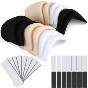 lot 27990 image: Qunclay 5 Pairs Shoulder Pads for Women Clothes No Sewing Required with Detachable Hook and Loop Clothing Anti Slip Tape Reusable Set in Shoulder Pads Soft Sponge Pad for Men Blazer Sewing Accessories - Retail $10