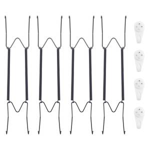 lot 27995 image: Bilillo 4 Pack Plate Hangers for The Wall, Suitable for 12-16 Inch Decorative Plate,Invisible Heavy Duty Wire Plate Holder with Wall Hooks, Plate Hangers for Displaying Plates, Platter, Dish (Black) - Retail $8