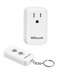lot 28015 image: Remote Control Outlet Plug Wireless On Off Power Switch, WILAWELS Wireless Remote Light Switch for Lamp, Light, Fan, Programmable, Compact, 100ft RF Range, FCC Listed, Battery Included W02RC1106 - Retail $10