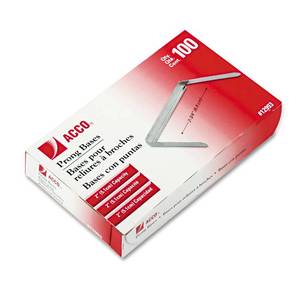 lot 28025 image: ACCO 2 Inch Capacity Prong Fastener Bases, 2-34 Inch Centers, 100 BasesBox (12993) - Retail $8