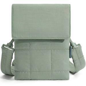 lot 28035 image: EIRILNKO Small Crossbody Bags for Women, Nylon Mini Phone Purse with Adjustable Strap, Lightweight Travel Wallet Shoulder Bag (Green) - Retail $18
