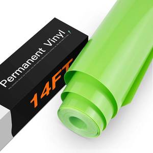 lot 28044 image: HTVRONT Green Permanent Vinyl - 12 x 14 FT Glossy Apple Green Permanent Adhesive Vinyl Roll Compatible with Cricut Cutting Machine, Silhouette, Cameo Cutters, Signs, Scrapbooking, Craft, Die Cutters - Retail $10