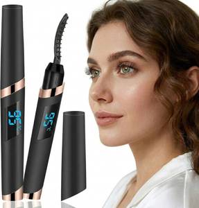 lot 28052 image: Heated Eyelash Curler, USB-C Rechargeable Electric Lash Curler with 4 Temp Settings & LED Display, 28g Ultralight Quick-Heat Eyelash Curler for Natural 24H Curl, Ideal for Straight Short Lashes - Retail $23
