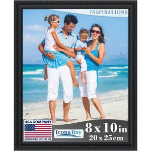 lot 28063 image: Icona Bay 8x10 Black Picture Frame Beautifully Detailed Molding, Contemporary Picture Frame Set, Wall Mount or Table Top, Inspirations Collection - Retail $6