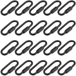 lot 28076 image: HOZEON 20 PCS Black M4 Quick Link, Heavy Duty D Shape Chain Link, Threaded Quick Link Chain Connector for Traction, Camping, Fishing, Outdoor Equipment, 880 Lbs Capacity - Retail $9
