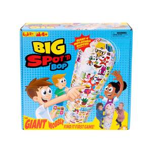 lot 28088 image: Big Spot N Bop The Giant Wobbly Find It First Game, A Fun, Active Race for Mind and Body, Run Around The Giant 4 Foot (122cm) Inflatable Bopper to Find and Match Images, for 2 Or More Players, 4 - Retail $16