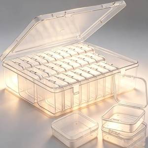 lot 43002 image: Moritic 30Pcs Bead Organizer, Clear Plastic Cases for Pearl Bracelets and Small Accessories (2.17 x 2.17x0.79 inches) -CRACK ON OUTER BOX - Retail $10