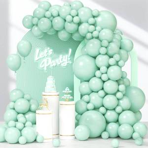 lot 43003 image: Awenztech 122pcs Mint Green Balloons, 18 12 10 5 inch Mint Green Latex Balloons Different Sizes Balloon Arch Kit for Birthday Baby Shower Gender Reveal Wedding Party Decorations - Retail $7