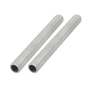 lot 43026 image: uxcell Lamp Pipe Nipple, M12 Thread 110mm Length Hollow Lamps Repair Part Hardware for Lamp Lights, Zinc Alloy Silver Tone, Pack of 2 - Retail $7