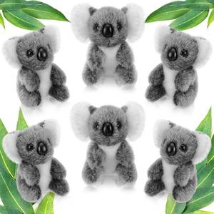 lot 43028 image: Sotiff 6 Pcs Koala Stuffed Plush Animal Cute Doll Toy Soft Mini Koala Bear Plush 5 Inches Small Stuffed for Birthday Party Gifts, Gray - Retail $25