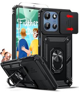lot 43029 image: LeYi for Moto G-2025 CaseMoto G 2026 Phone CaseMoto G-Play 2026 Case with Slide Camera Cover Screen Protector, Military-Grade Android Cover Funda para Magnetic Stand Motorola G5g 5G 2026, Black - Retail $7
