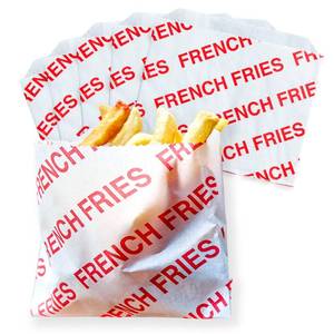 lot 43031 image: CUSINIUM 200-pack Small French Fry Bags - 3.5 x 4.5 - Carnival Design - Retail $14