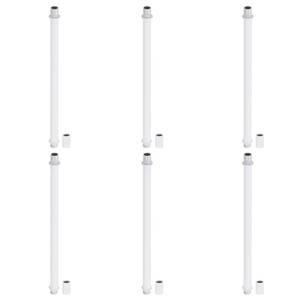 lot 43032 image: PATIKIL Straight Pipe Lamp Stems Rod Kit, 6 Set M10 Carbon Steel 300mm(11.81) Long Double End Thread Rod with Coupling Nuts Sleeve Connector for Table Lamps Chandeliers, White - Retail $16