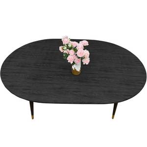 lot 43040 image: LIBERECOO Oval Fitted Vinyl Tablecloth - Black Wood - Fits 48 x 68 Inch Oval Table - Waterproof, Elastic Edged for Secure Fit, Easy to Clean Plastic Table Cover - Retail $24