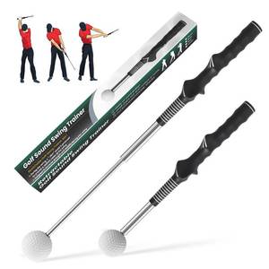 lot 43044 image: NUISISA Retractable Golf Swing Training,Golf Training Aid,Golf Grip Trainer,Golf Accessories for Men,Right-Handed Strength & Tempo Training for Chipping Hitting (Black, 1Pack) - Retail $20