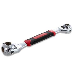 lot 43053 image: Lichamp 48-in-1 Socket Wrench, Flexible Multi Functional Dog Bone with Rubber Handle, 360 Degree Rotating Head, Any Size Standard Span for Auto Repair and More - Retail $16