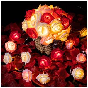 lot 43057 image: Rose Flower String Lights, 20 LED Battery Operated Romantic Red Pink White Rose Lights, 10Ft Artificial Flowers Garland Led Lights for Valentines Day Wedding Indoor Outdoor Festival Party Decor - Retail $10