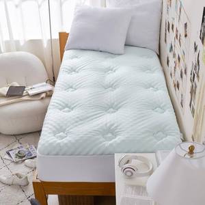 lot 60536 image: Hansleep Twin Mattress Pad Topper Memory Foam, Twin Foam Mattress Topper Viscose Derived from Bamboo, Twin Size Bed Mattress Pad Cover for Back Pain Relief, 39 x 75, White - Retail $40