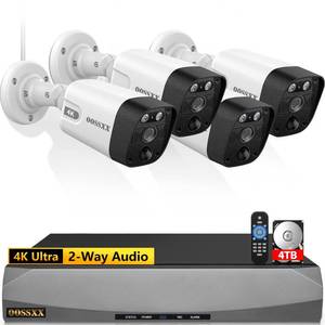 lot 62692 image: (2026 Update) 4K PoE Security Camera System w PIR & AI Human Detection, 8CH NVR w 4TB HDD, 4 Cameras, 130° Ultra Wide Angle, 120-Day Recording, 2-Way Audio, Remote Control, No Monthly Fee - Retail $360