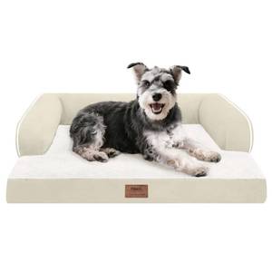 lot 62697 image: Small Dog Bed Waterproof Orthopedic Dog Beds for Medium Sized Dogs Comfy Pet Cat Bed with Sides, Washable Removable Cover - Retail $36