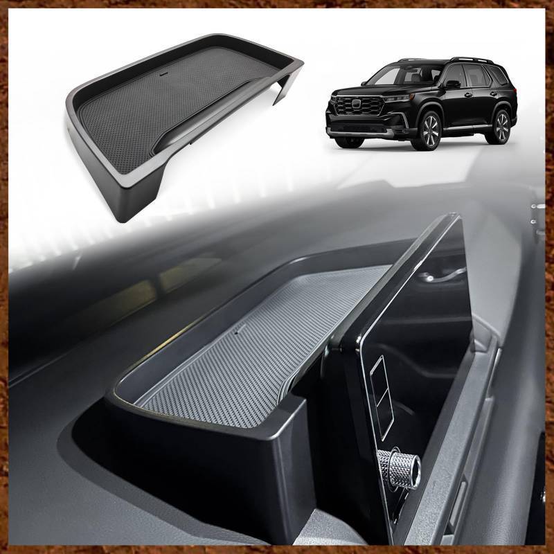 lot 23316 image: Muslogy Dash Storage Tray (for 9-in Screen Only) Insert Behind Screen Center Console Organizer Interior Accessories Compatible with Honda Pilot 2023-2026 EX-L Touring Elite(Black) - Retail $23