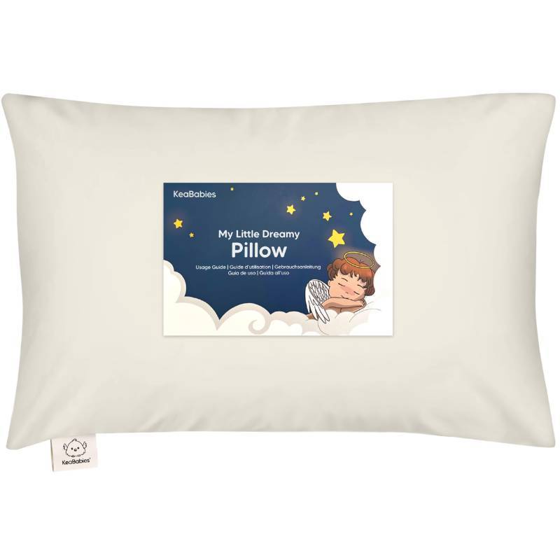 lot 24911 image: Toddler Pillow with Pillowcase - 13x18 My Little Dreamy Kids Travel Bed Pillows for Sleeping, Organic Cotton Small Pillowcase, Soft & Breathable, Machine Washable, Toddlers 2-5 years old (Clay) - Retail $20