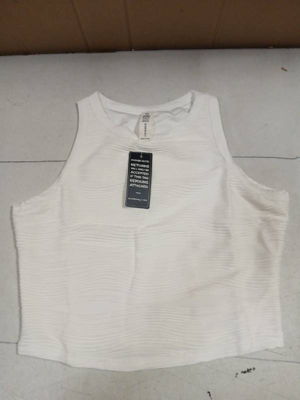 lot 29040 image: Blooming Jelly Womens KnittedRibbed Crop Tank Top White Large