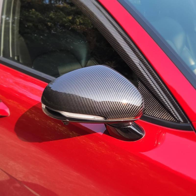 lot 31104 image: YOUTOOCAR 2PCS Carbon Fiber Pattern Exterior Mirror Covers Side Rear View Mirror Covers Compatible with Kia Stinger 2018-2023 Accessories - Retail $53