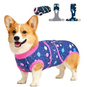 lot 6 image: Pre Owned PetWarm Dog Surgical Recovery Suit for Female Male Dogs, Professional Pet Shirt, Abdominal Wounds Bandages, E-Collar and Cone Substitute, Dog Onesie, Galaxy Pattern, Pink, S - Retail $21