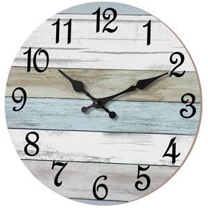 lot 77 image: CHYLIN Wall Clock,14 Inch Wall Clocks Battery Operated Silent Non Ticking, Teal Turquoise Rustic Clock Decorative for Kitchen Bathroom Bedroom Living Room(Bronze White) - Retail $122