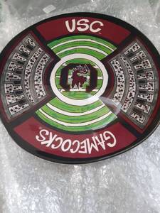 lot 84 image: Football Stadium Heavyweight Melamine Round Platter, 13.5-inch Diameter, Kitchen Accessories - Retail $25