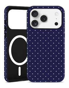 lot 120 image: Jusy Compatible with MagSafe Polka Dot Case for iPhone 16 Plus, Cute Aesthetic Polka Dots Magnetic Phone Case, Soft TPU and Hard PC Protective Phone Cover for Women Girls (Matte) - Navy Blue - Retail $17
