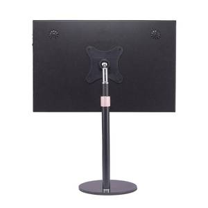 lot 125 image: FeeLazy Portable Monitor Stand with VESA Mount 3inch Bracket Tilt Ball Joint Telescopic Pole and Metal Disk Base Portable Monitor Mount with 75mm VESA Mount FL12B - Retail $22