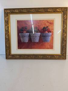 lot 25 image: Anne Geddes Flower Pot Babies Framed Print