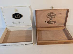 lot 86 image: Empty Wooden Cigar Boxes - Dunhill and Padron