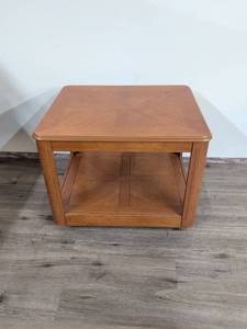 lot 101 image: Wooden side Table with Storage Shelf by Ashley