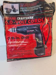 lot 107 image: Sears Craftsman 6.0V Cordless Drill Kit with Battery Pack and Charger