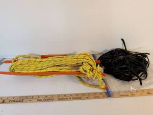lot 126 image: Yellow Climbing Rope with Black Utility Rope Bundle