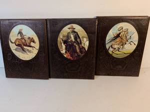 lot 154 image: The Cowboys Art Book with Western Scene Decorative Panels