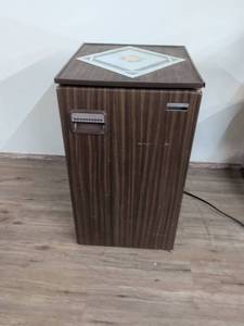 lot 204 image: Samsung Compact Refrigerator Wood Grain Finish