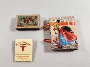 lot 147 image: Western Rodeo Themed Matchboxes with Bullfighting and Cowboy Imagery