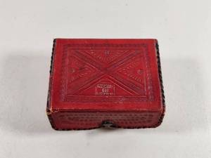 lot 160 image: Mexican Tooled Red Leather Jewelry Box