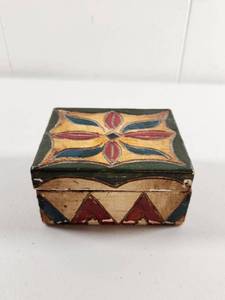 lot 162 image: Hand Painted Wooden Decorative Box with Floral Design